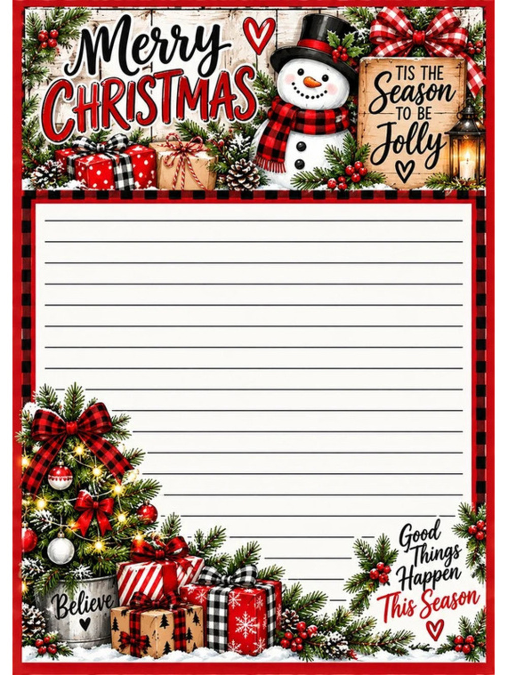 Tis the Season Buffalo Plaid Note Pad Set of 2